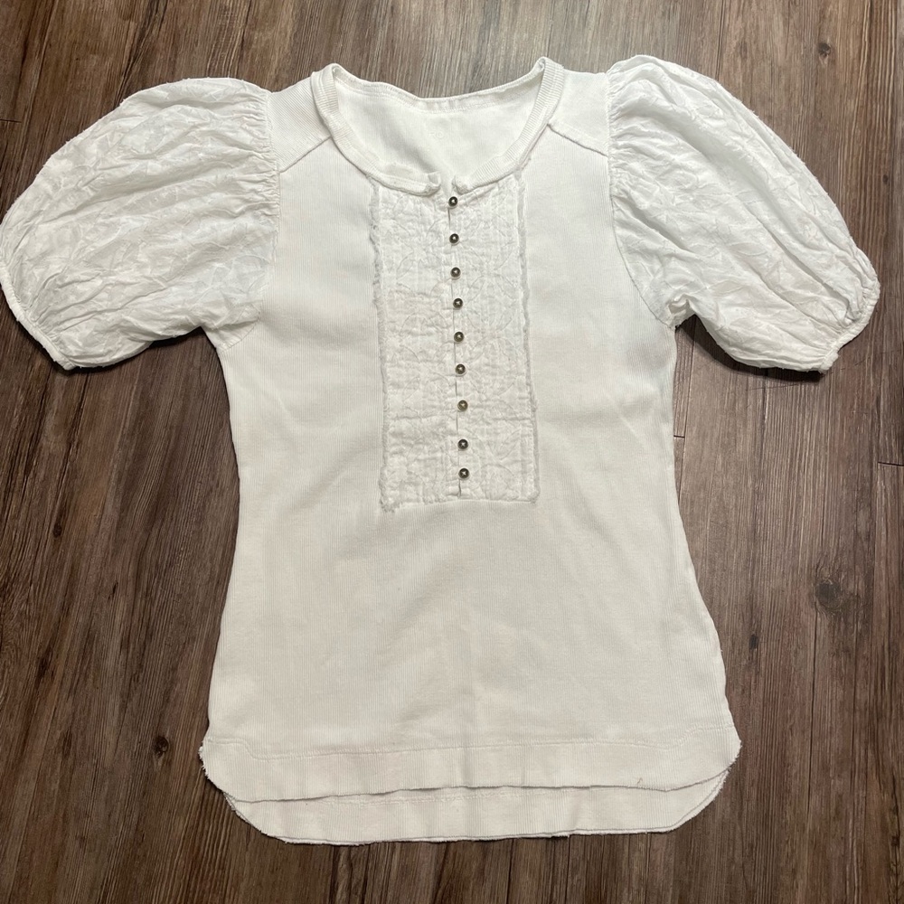 Pilcro Ivory Textured Blouse